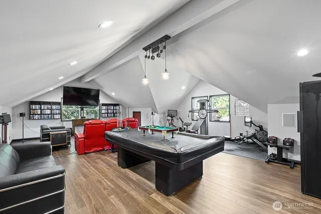 a view of a lake with mountains in the background