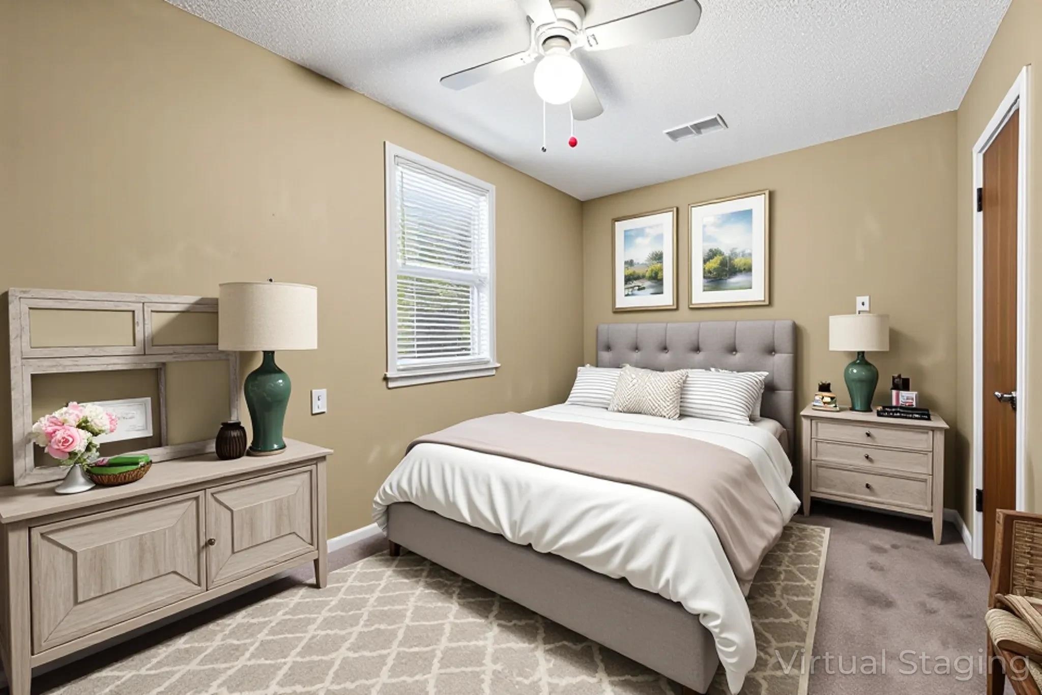 4140 Pleasant Ridge Road Millington, TN 38053 - Photo 17 of 30 Bedroom featuring light carpet, a ceiling fan, and a textured ceiling