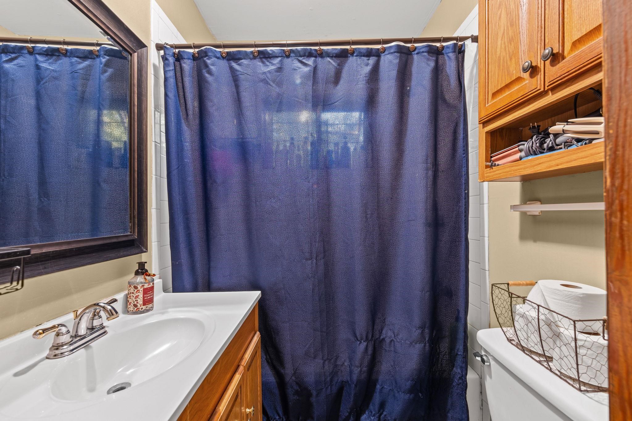 4140 Pleasant Ridge Road Millington, TN 38053 - Photo 19 of 30 Full bath featuring vanity and shower / tub combo with curtain