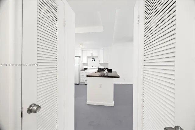a view of balcony with a potted plant