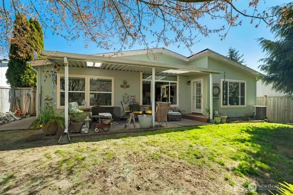 a view of a house with patio