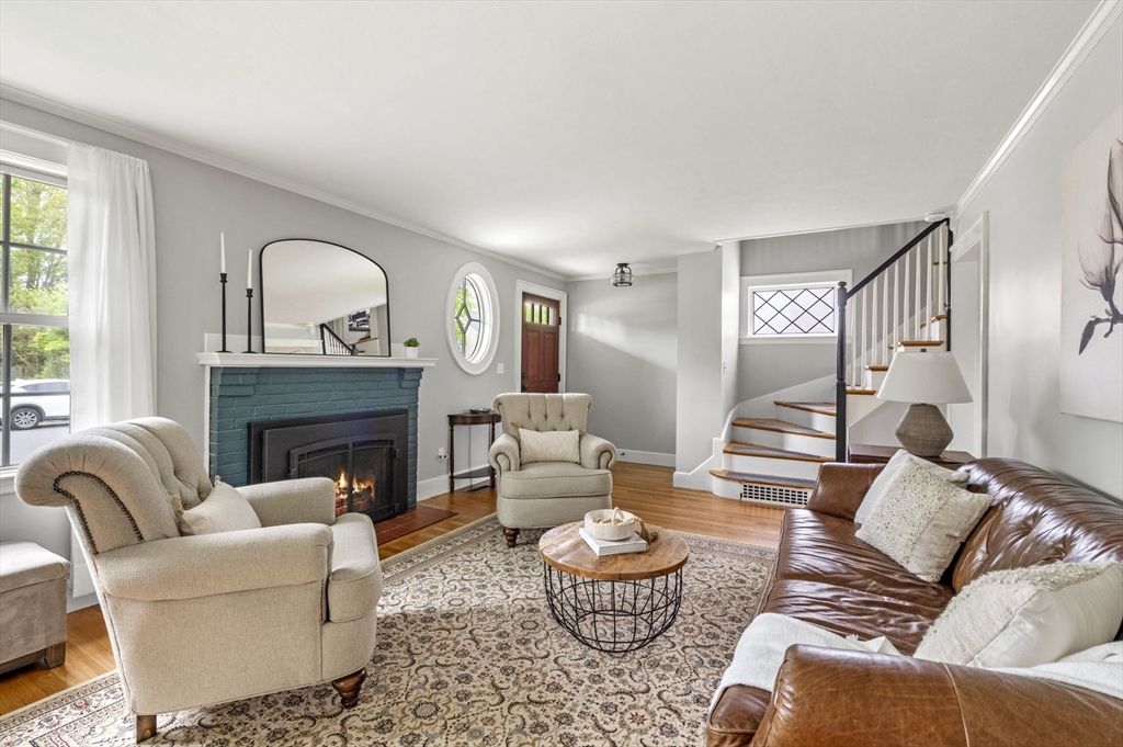 30 Rose Avenue Marblehead, MA 01945 - Photo 5 of 42 a living room with furniture and a fireplace