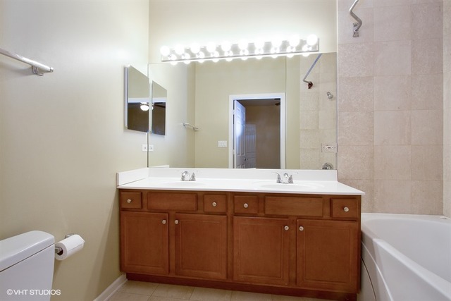 1450 South Halsted Street, Unit 1A Chicago, IL 60607 - Photo 7 of 11 a bathroom with a sink and a mirror