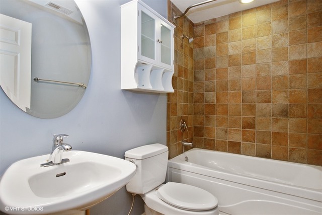 1450 South Halsted Street, Unit 1A Chicago, IL 60607 - Photo 9 of 11 a bathroom with a sink a toilet and shower