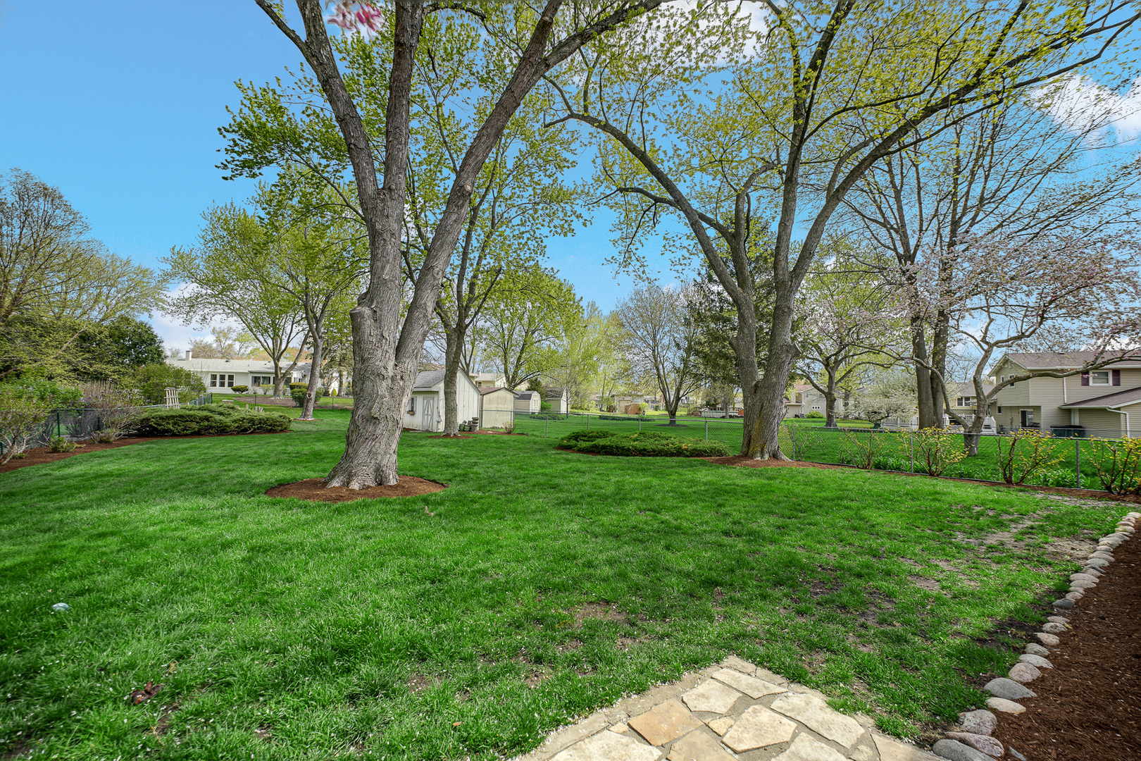 920 Harrison Lane Hoffman Estates, IL 60192 - Photo 23 of 26 a backyard of a house with plants and large tree