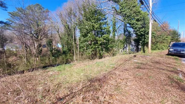 a view of a yard with trees