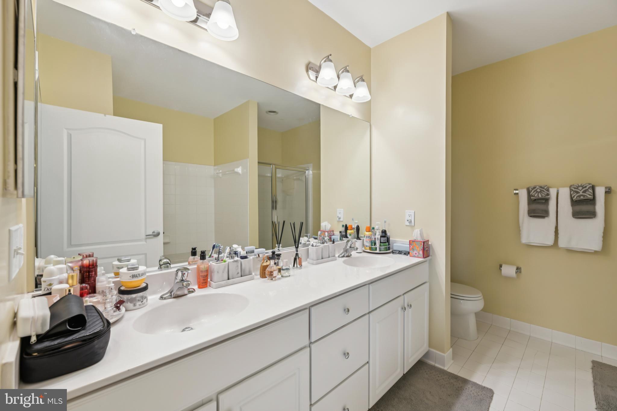 1621 Ladue Court, Unit 207 Woodbridge, VA 22191 - Photo 21 of 33 a bathroom with a double vanity sink mirror and toilet