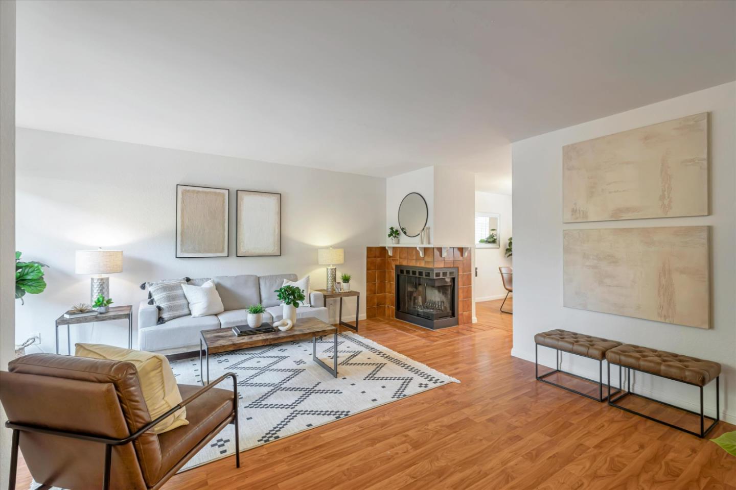 2224 Fazeli Ct. Campbell, CA 95008 - Photo 4 of 36 a living room with furniture and a fireplace