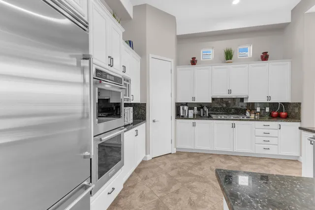 a view of a lake with a yard