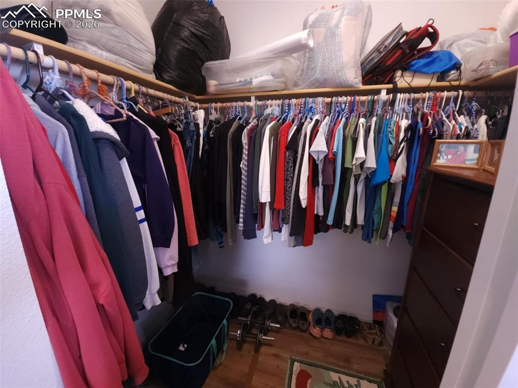 7480 Red Creek Springs Road West Pueblo, CO 81005 - Photo 16 of 47 a view of walk in closet with clothes and shoes