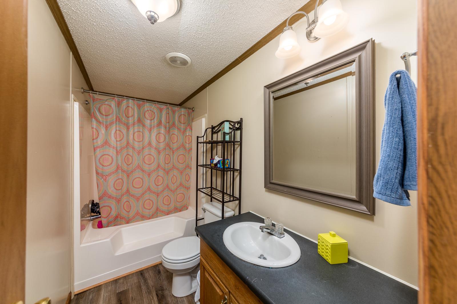 6345 Roy Pearson Road Springfield, TN 37172 - Photo 21 of 30 a bathroom with a granite countertop sink and a mirror