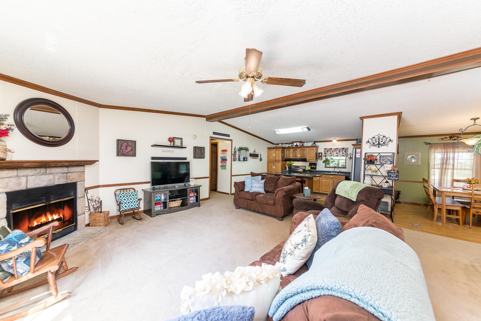 6345 Roy Pearson Road Springfield, TN 37172 - Photo 9 of 30 a living room with furniture a fireplace and a flat screen tv