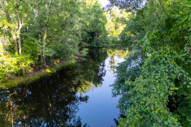 a view of lake from a yard