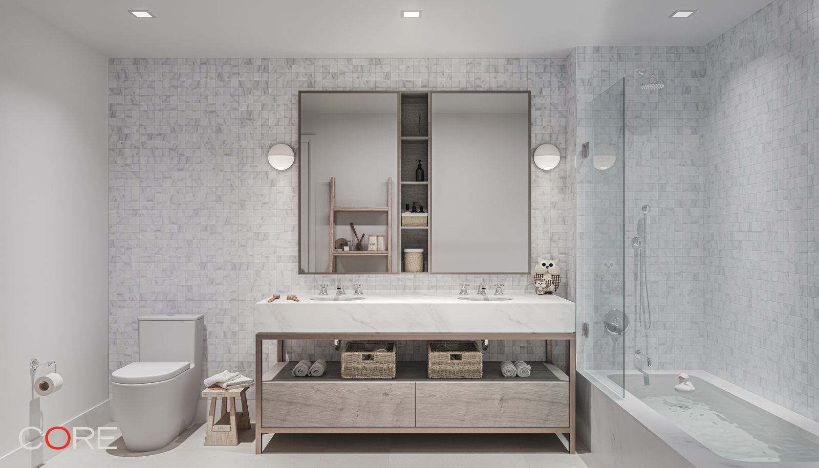 310 East 86th Street, Unit 20C Manhattan, NY 10028 - Photo 6 of 15 a bathroom with a sink and a mirror