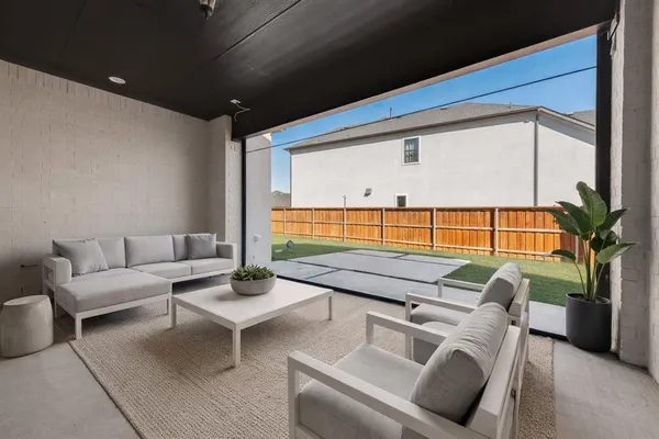 a living room with furniture