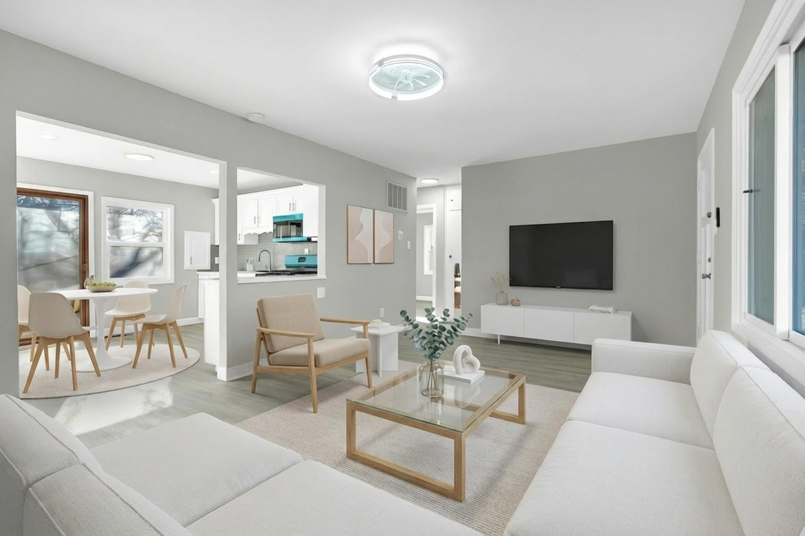 104 Louis Road Joliet, IL 60433 - Photo 5 of 11 a living room with furniture and a flat screen tv