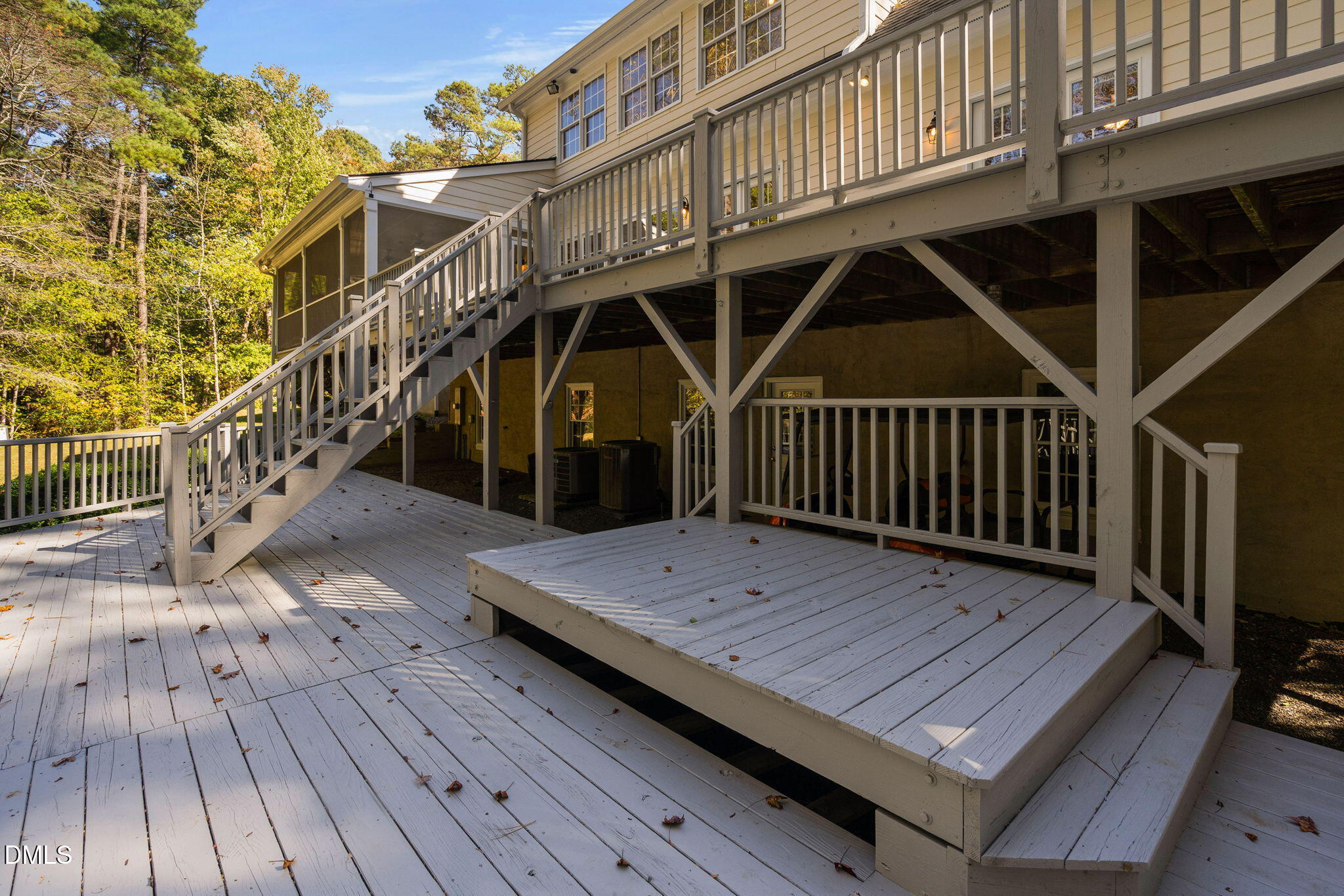 9916 Bonsal Crossing Road New Hill, NC 27562 - Photo 54 of 80 a view of deck with wooden floor and fence