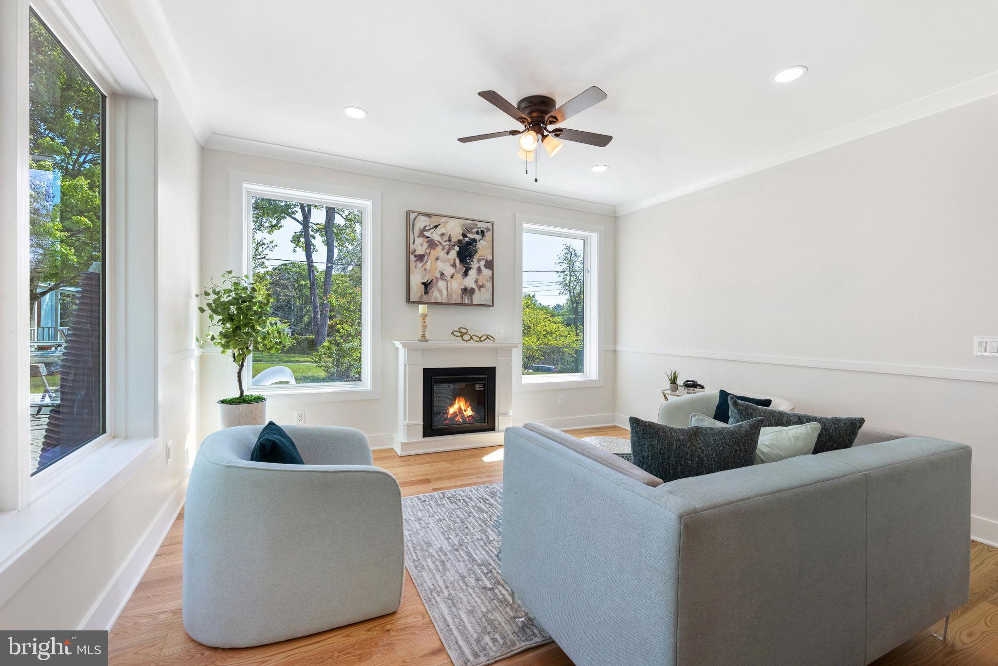 132 North Earley Street Alexandria, VA 22304 - Photo 11 of 44 a living room with furniture and a fireplace