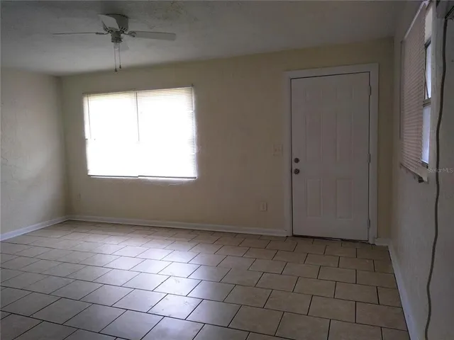 an empty room with a window