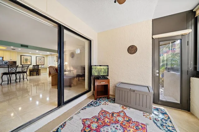 a view of a balcony next to a lake view