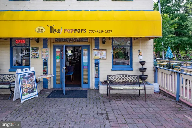 a front view of a building with street view