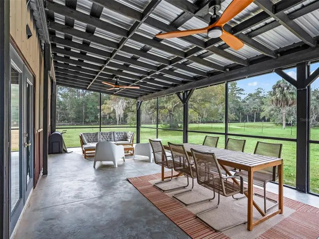 a view of a green yard