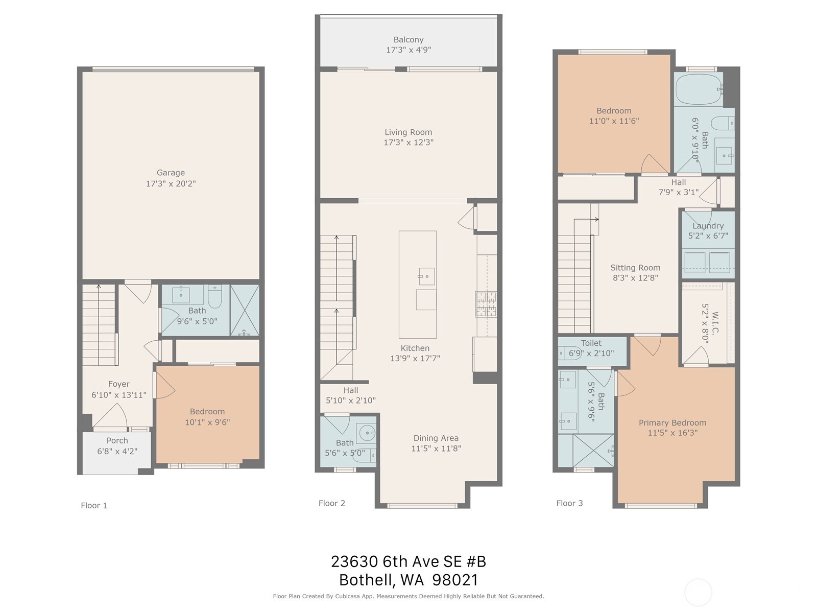 23630 6th Avenue Southeast, Unit B Bothell, WA 98021 - Photo 40 of 40 a picture of a floor plan