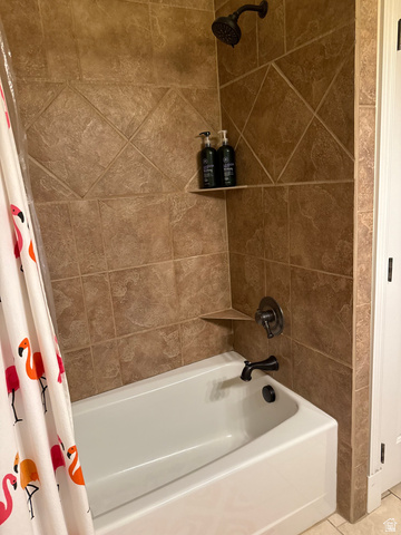 3145 South 500 West Vernal, UT 84078 - Photo 29 of 64 Bathroom featuring shower / tub combo with curtain and tile patterned flooring