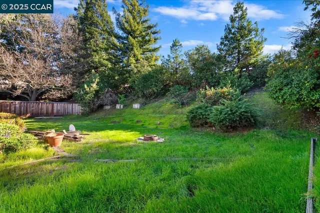 a view of a backyard with a garden