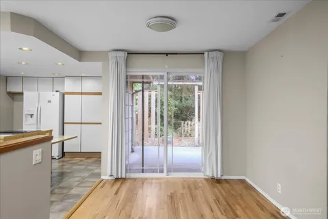 a view of outdoor space with seating space