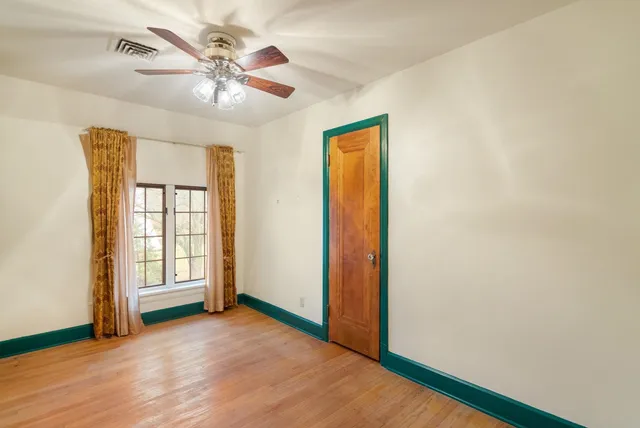 a view of a building from a balcony