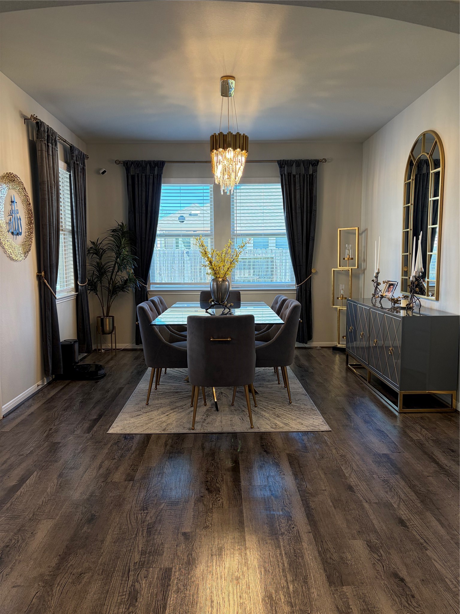 6010 Mapleton Meadow Lane Richmond, TX 77407 - Photo 26 of 34 a view of a dining room with furniture window and wooden floor