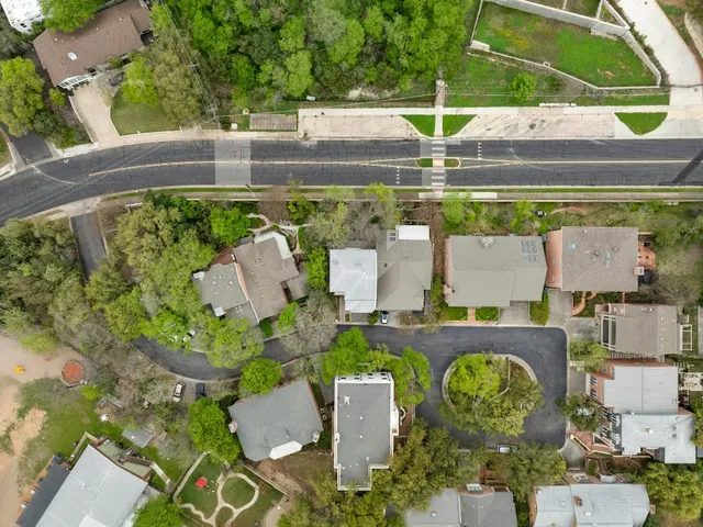 an aerial view of multiple house