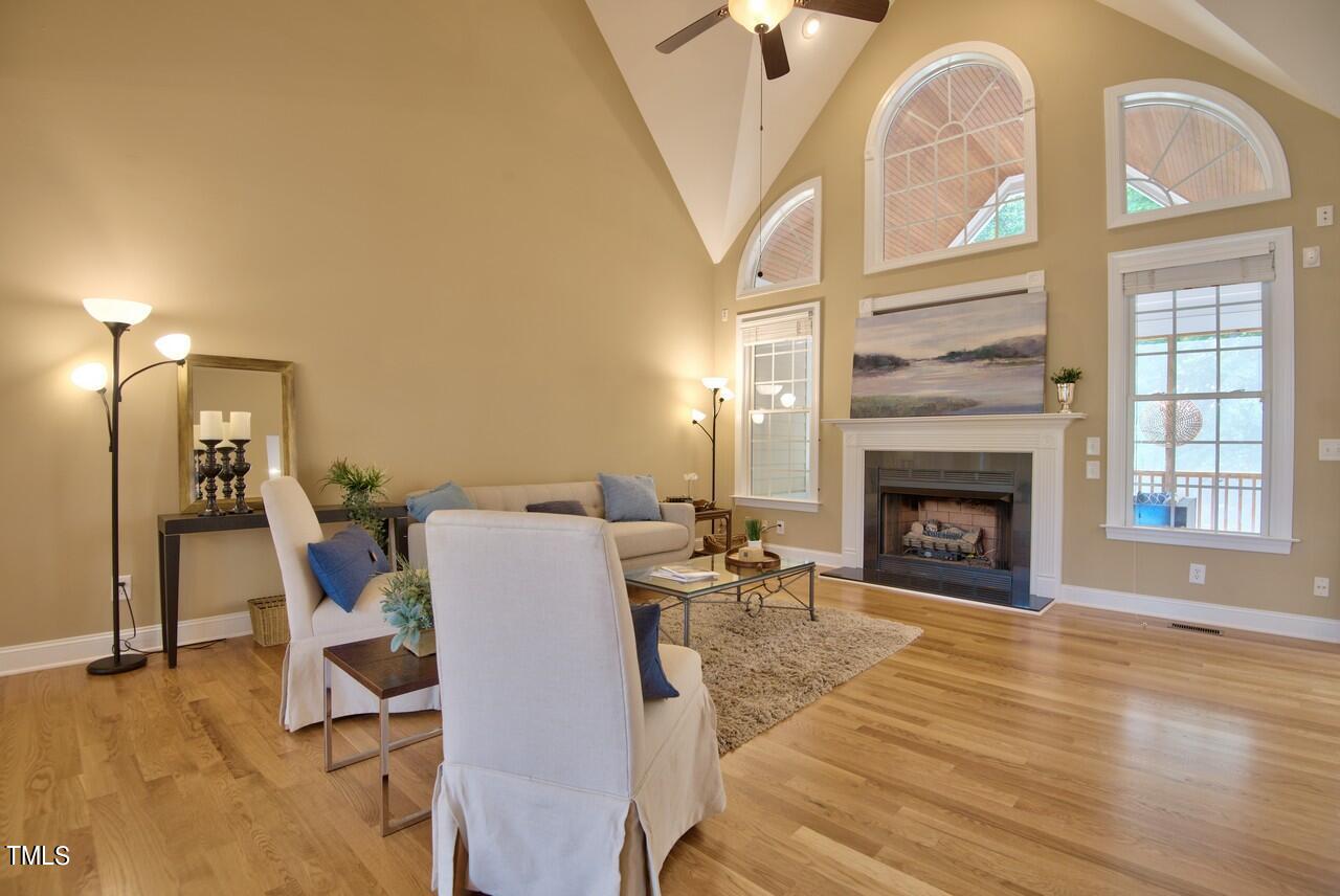 2919 Reynolda Circle Durham, NC 27712 - Photo 20 of 58 a living room with furniture and a fireplace