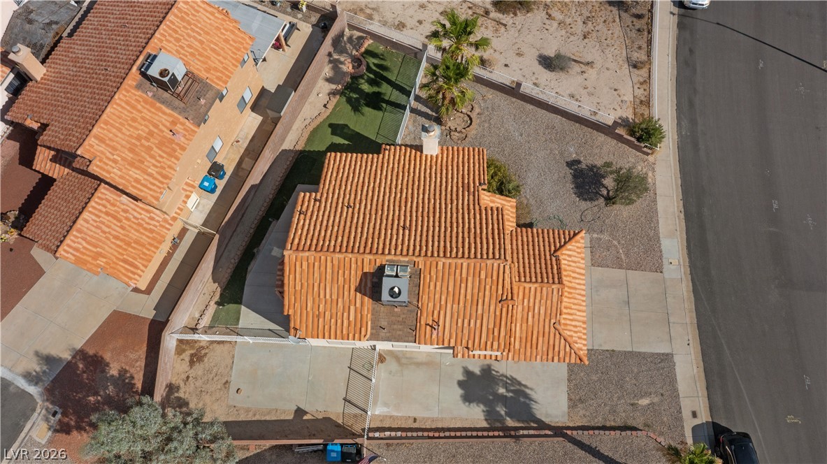 3156 Terrace View Drive Laughlin, NV 89029 - Photo 91 of 94 An aerial perspective showcases the home's distinctive tile roof and spacious surrounding property.