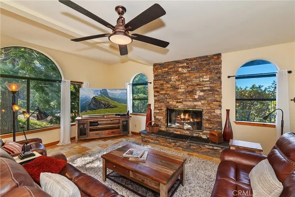 a living room with furniture