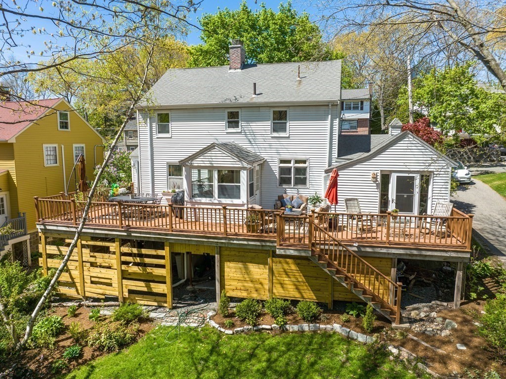 37 Crehore Road Boston, MA 02467 - Photo 21 of 30 an aerial view of a house with swimming pool
