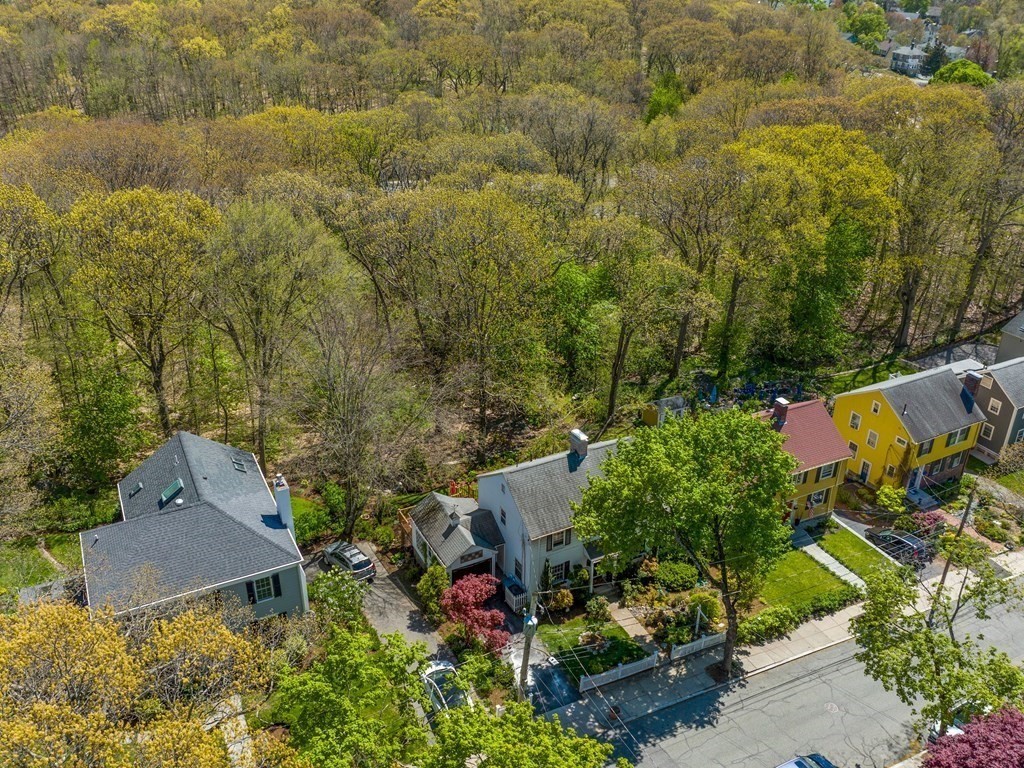 37 Crehore Road Boston, MA 02467 - Photo 27 of 30 an aerial view of residential house with outdoor space and trees all around
