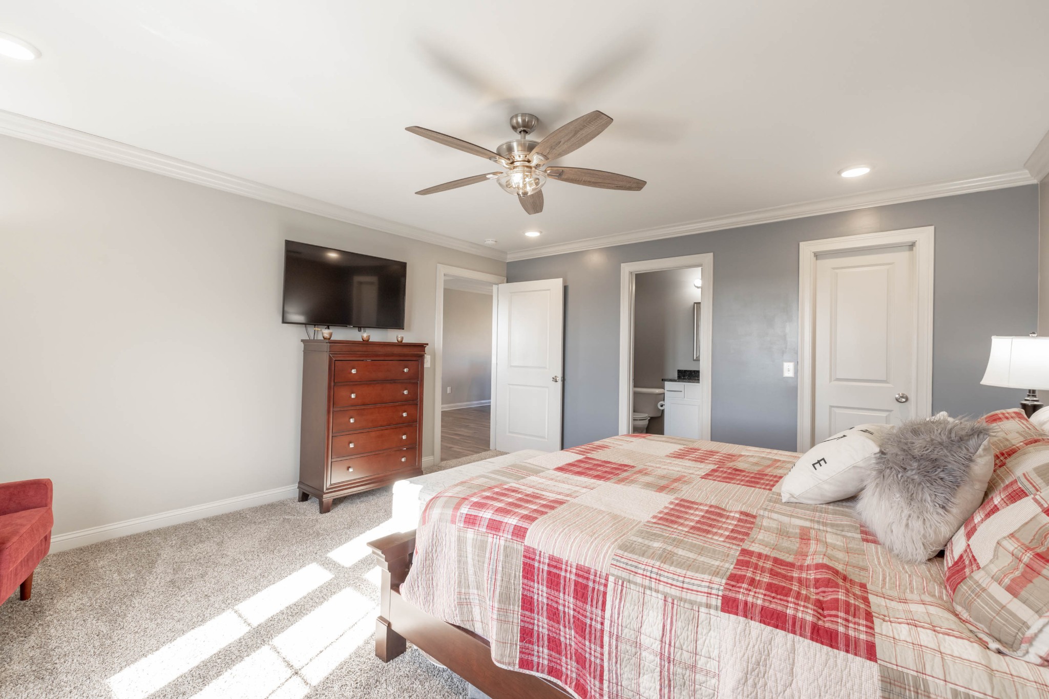 950 White Road Portland, TN 37148 - Photo 18 of 35 a bedroom with a bed and a flat screen tv