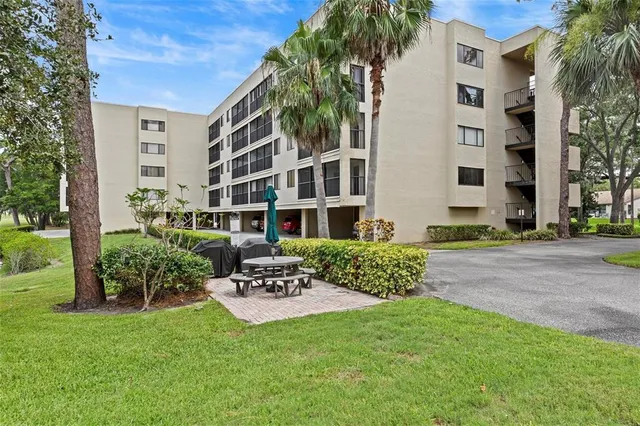 a view of a building with garden
