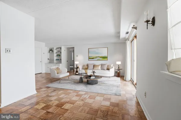 a living room with furniture