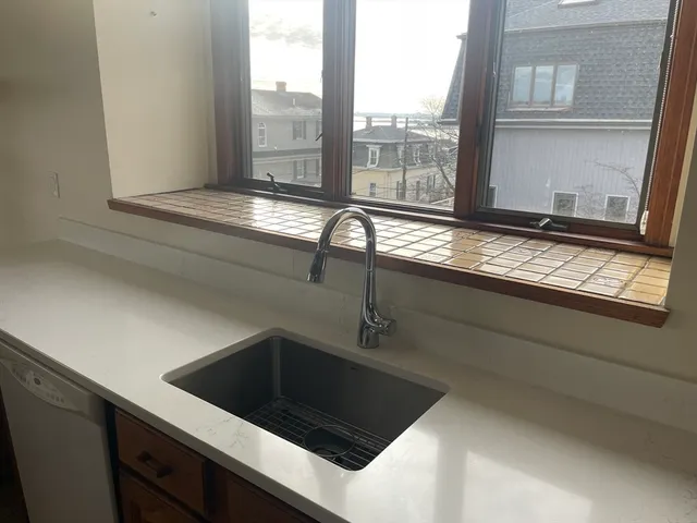 a view of a kitchen counter top space