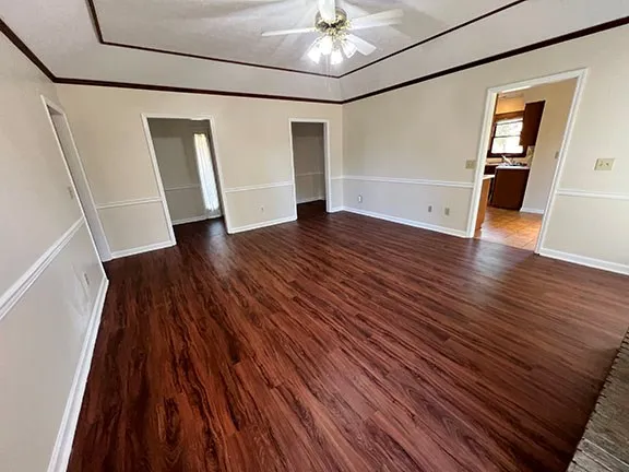 a view of entryway with wooden floor