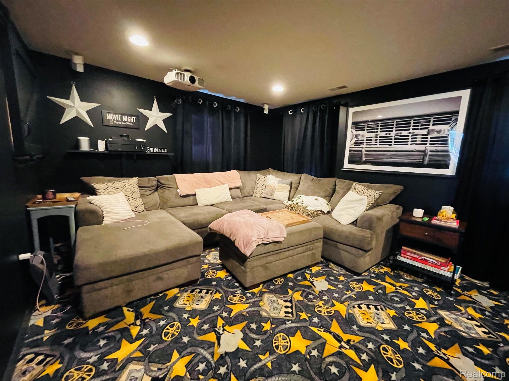 488 Welch Road Northville, MI 48167 - Photo 6 of 22 Dedicated media room featuring recessed lighting and wall-mounted speakers