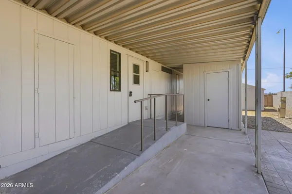 a view of bathroom with wooden floor
