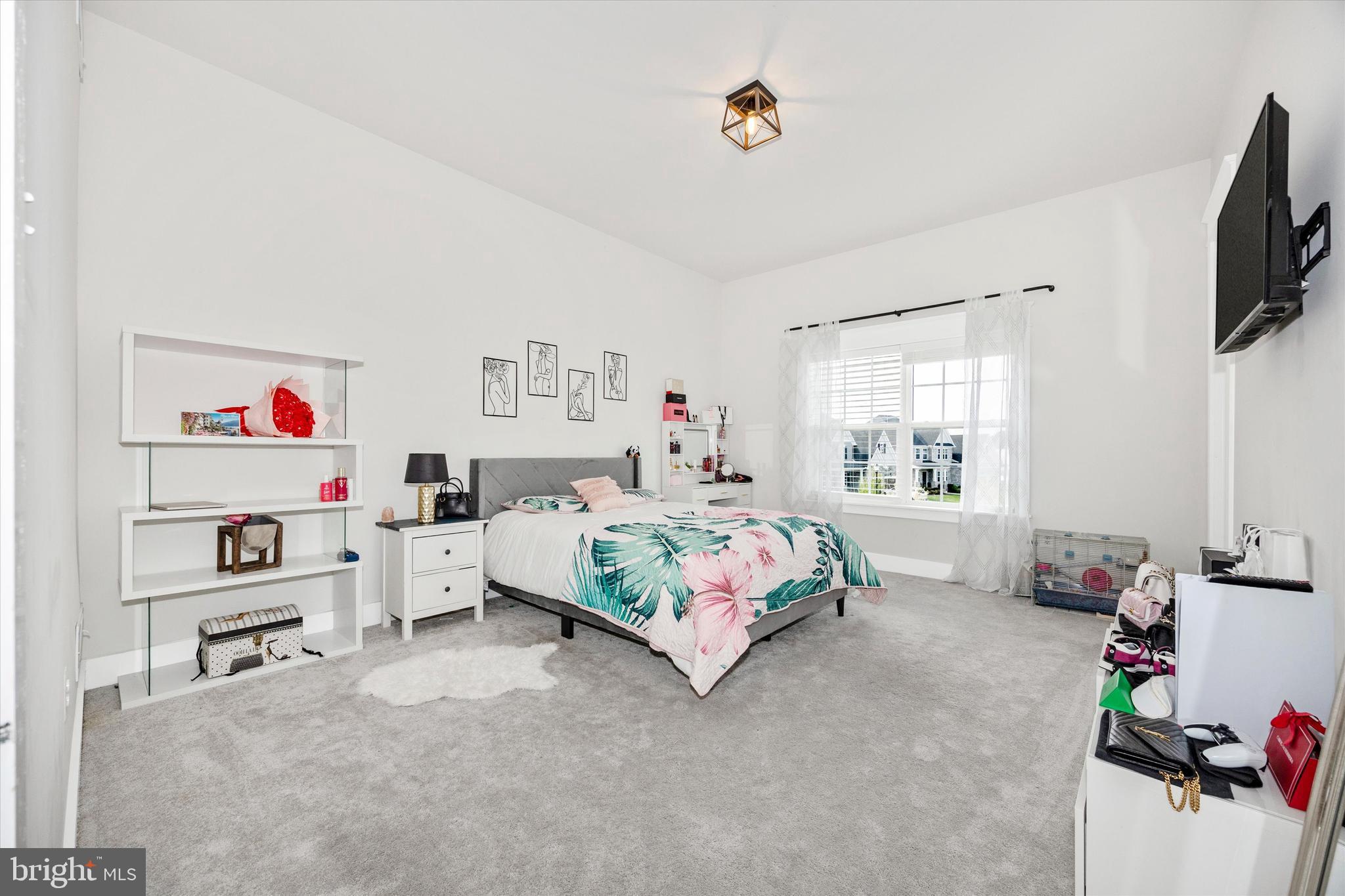 1694 Double Bank Road Frederick, MD 21702 - Photo 27 of 79 a bedroom with a bed a flat screen tv and a window