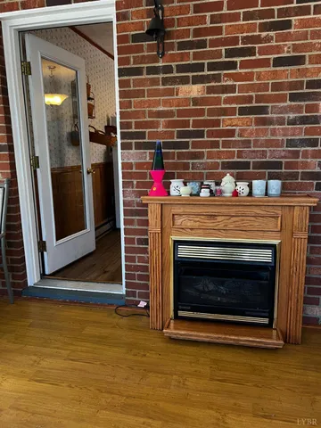 a room with fireplace