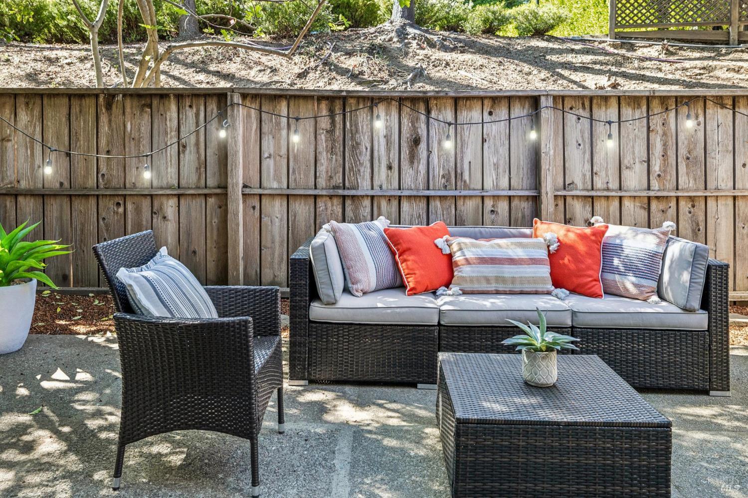 212 Sylvia Way San Rafael, CA 94903 - Photo 13 of 52 Small slope of open space behind unit provides views and privacy.