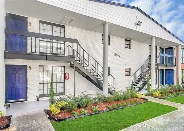 a view of a road with a yard