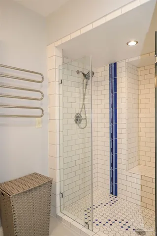 a bathroom with a shower